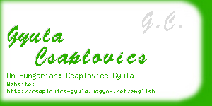 gyula csaplovics business card